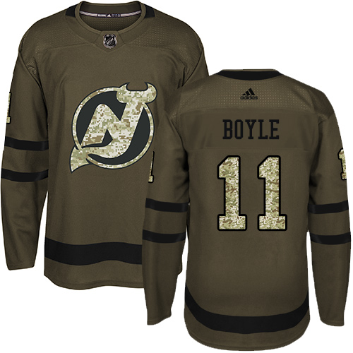 Adidas Devils #11 Brian Boyle Green Salute to Service Stitched Youth NHL Jersey - Click Image to Close
